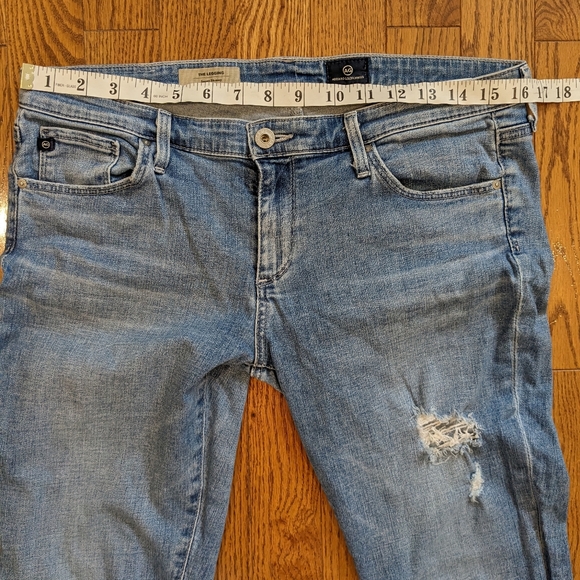 AG Adriano Goldschmied Legging Super Skinny Distressed Ripped Jeans size 31 31R - Picture 6 of 11
